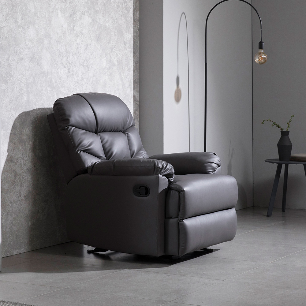 장인가구 테베즈 1인용 리클라이너 소파 의자 그레이