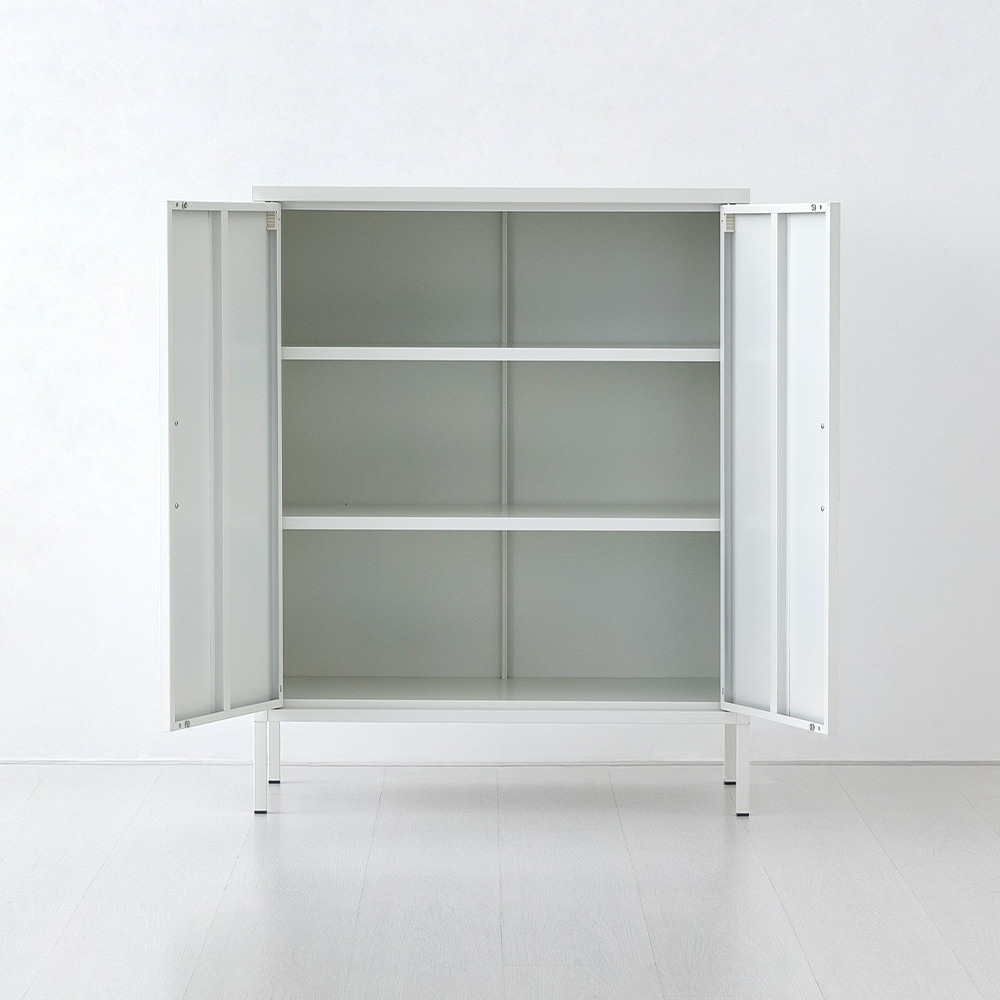 MKB 캐비넷 모던세로중 2문 수납장 8001015 80x40x102, 3단, 화이트 4893.3480