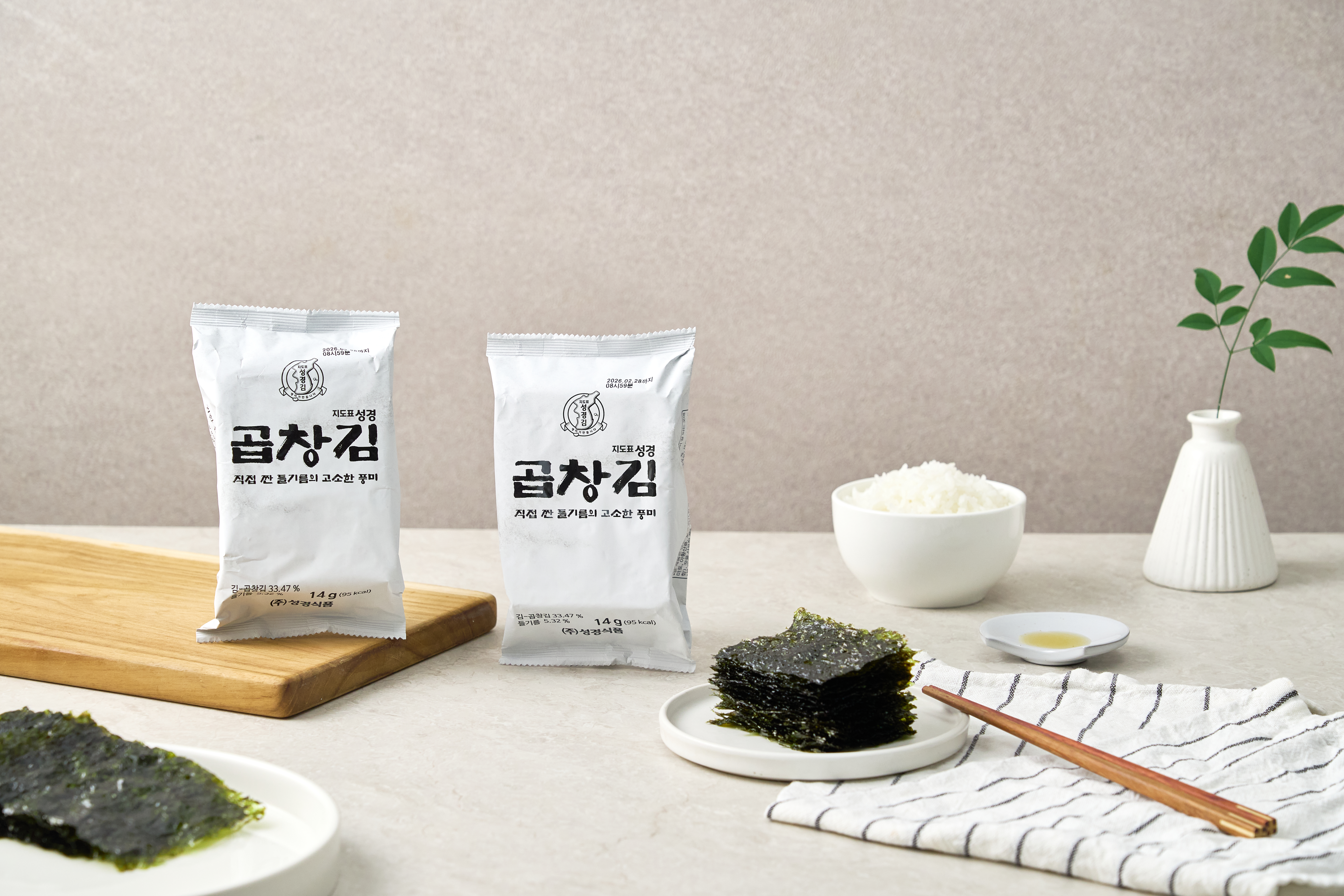 성경김 곱창김 곱창돌김 도시락 조미 식탁김 14g 10봉 이미지 3