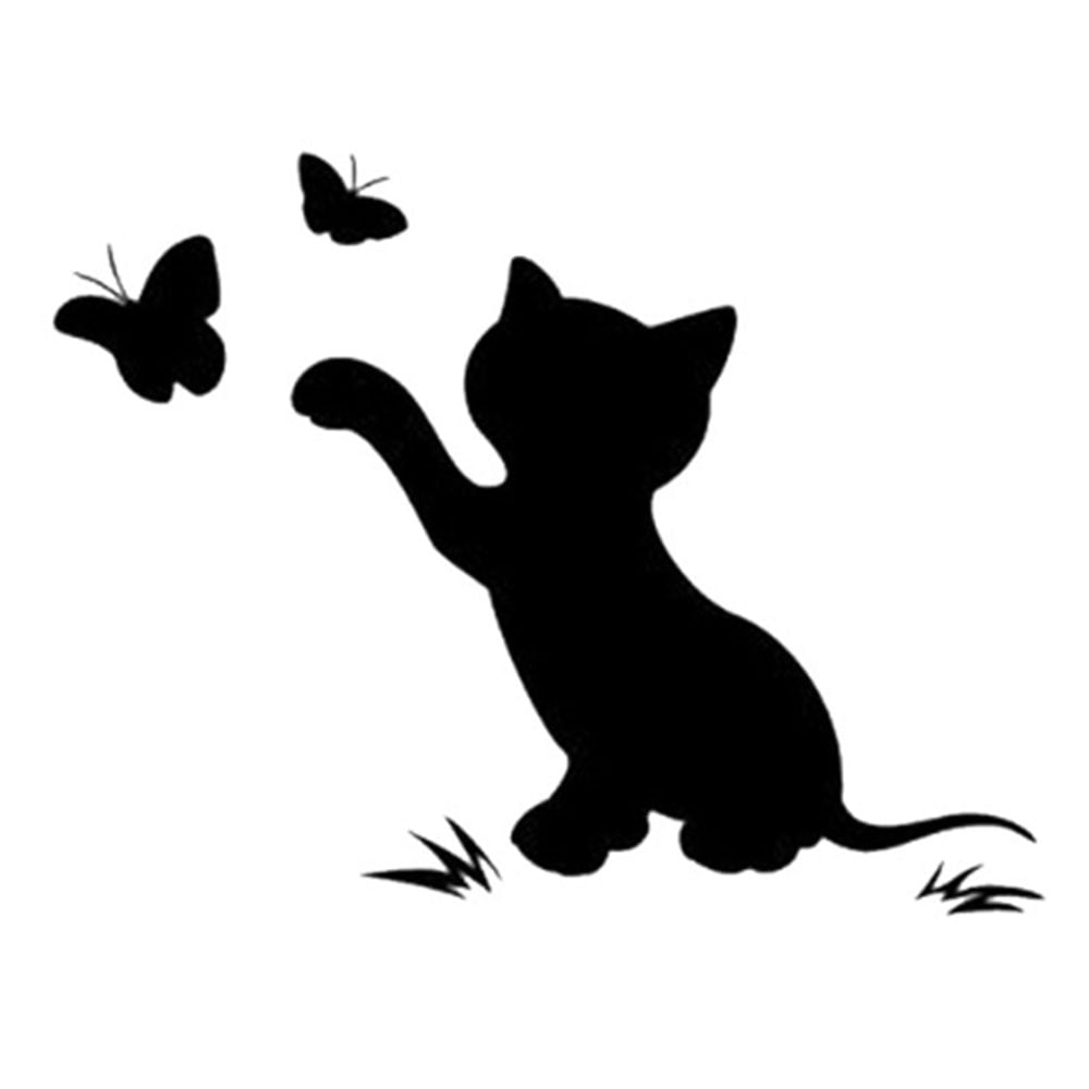 고양이 자동차 스티커 블랙 자동차스티커 - 상품 이미지