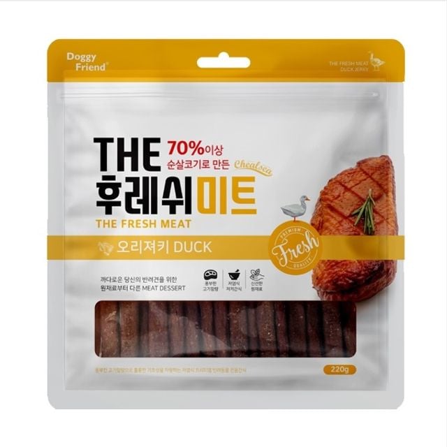 강아지 산책 훈련 칭찬용간식 후레쉬미트 오리 220g - 상품 이미지