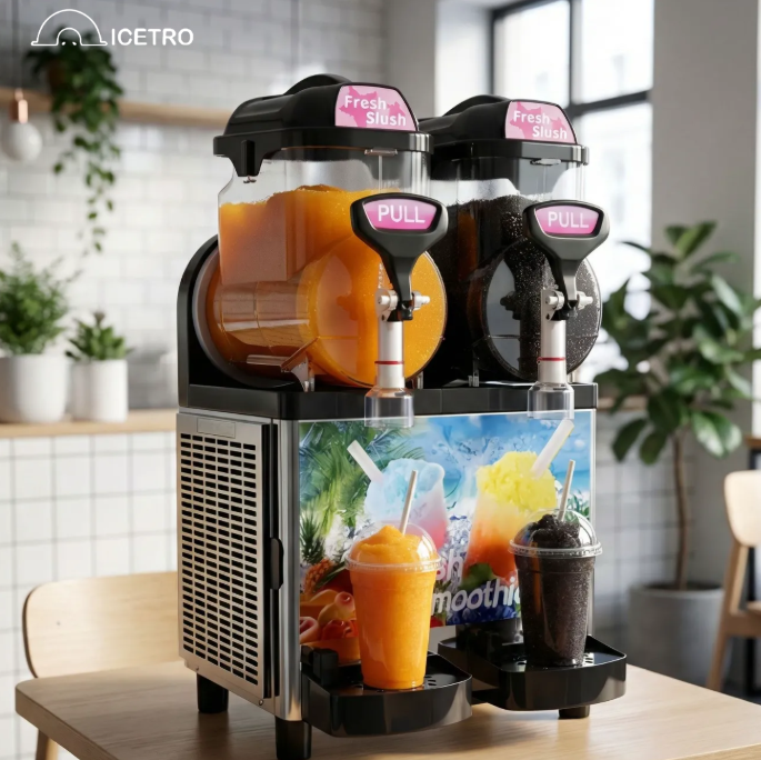 슬러시기계 슬러쉬기계 메이커 아이스트로 최신형 업소용 7.5리터 2구+원액 30팩