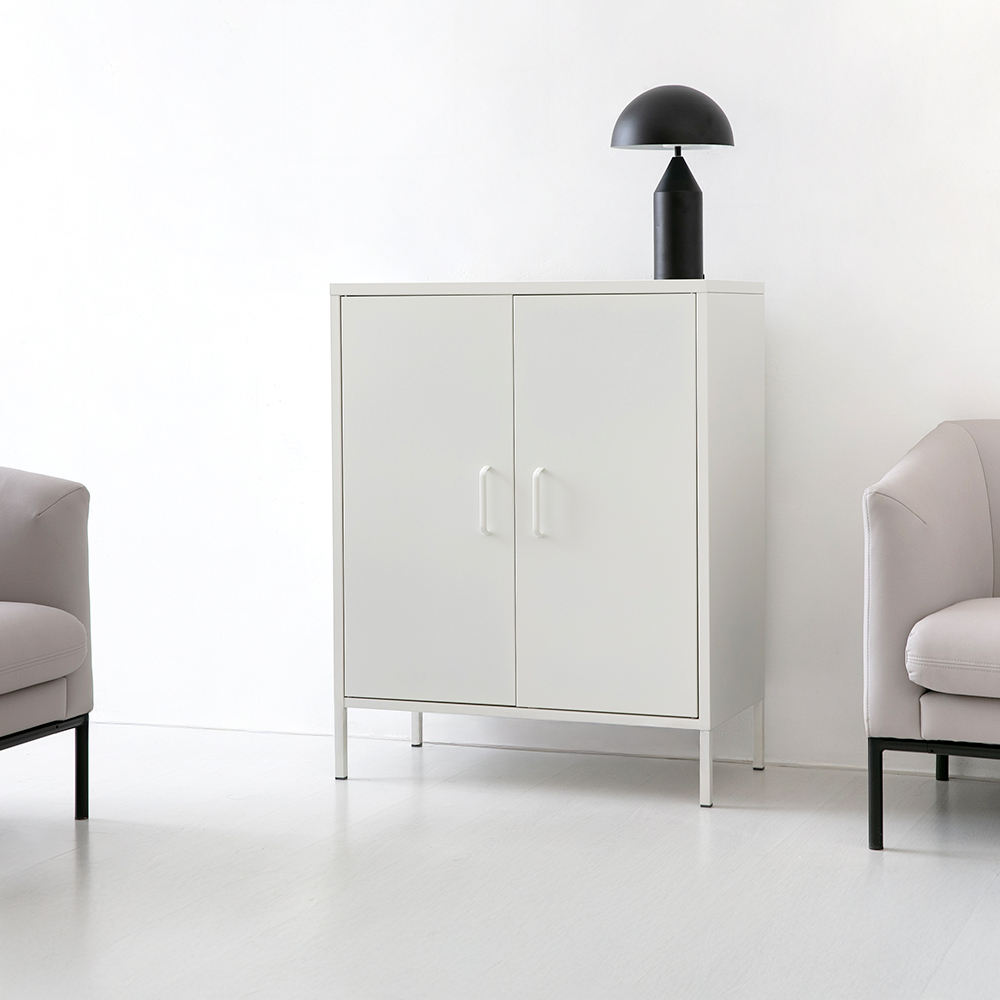 MKB 캐비넷 모던세로중 2문 수납장 8001015 80x40x102, 3단, 화이트 4893.3480