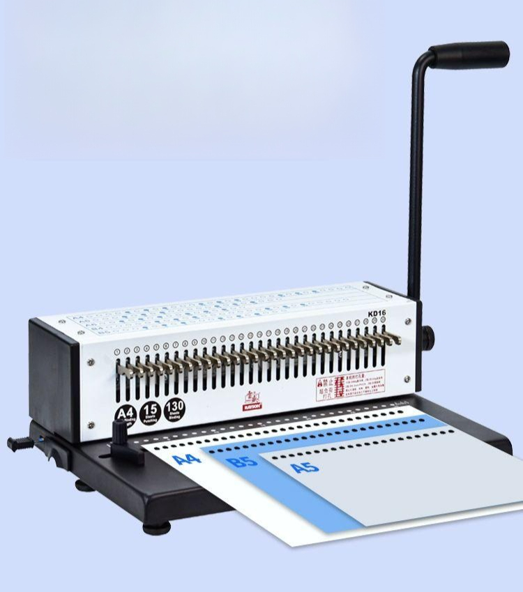 30공 펀칭기 다공 수동 바인딩 기계 삼단 제본 펀치 KD16 6mm원형구멍 - 상품 이미지