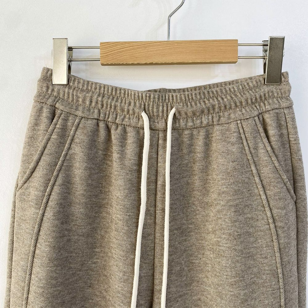 소프트 양털기모 절개 세미와이드 밴딩팬츠 여성 겨울 통팬츠 스판 - 상세 이미지 3