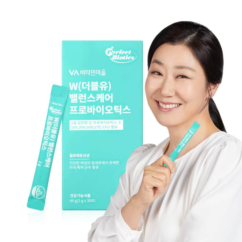 [1개월분] 비타민마을 퍼펙트바이오틱스 더블유 밸런스케어 프로바이오틱스 질 유래 유산균 30포, 1개 제품 이미지