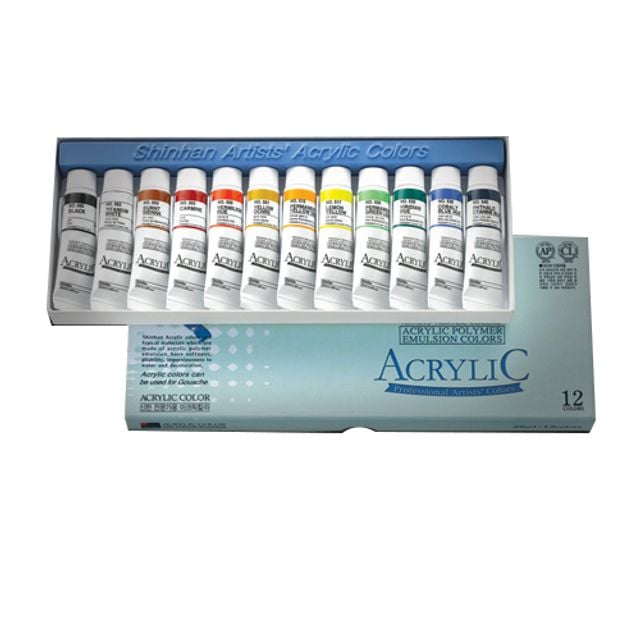신한 전문가용 아크릴물감 20ML 12색 - 상품 이미지