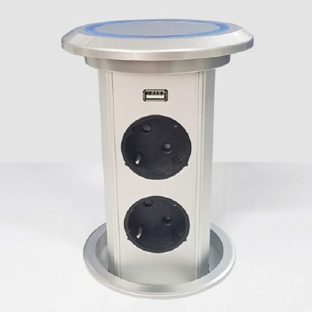 BIS 빌트인 가구 매입 팝업 콘센트 BIP-100W 실버 - 상품 이미지
