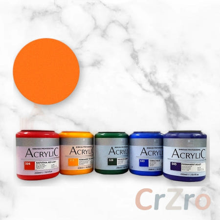 나랑다랑해협력사 신한 아크릴 물감 형광 오렌지 주황 250ml 대용량 전문가용 미술 화구 4개입