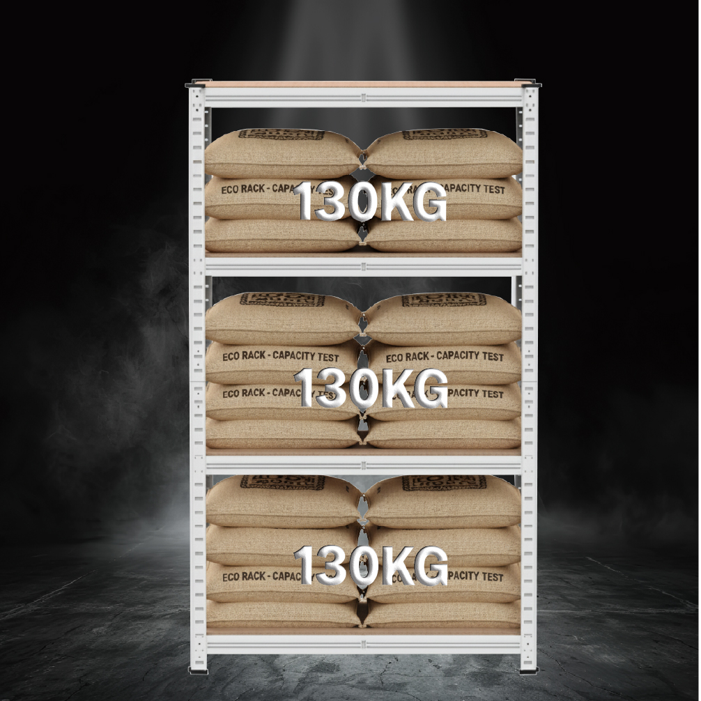 부원진열장 에코랙 튼튼한 130kg 조립식앵글 철제 선반 경량랙 7040180 5단