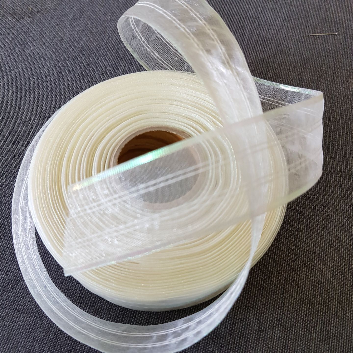 오간디 장식리본 3 4cm 부케 꽃 등 형태유지 리본 45m 30mm - 상품 이미지