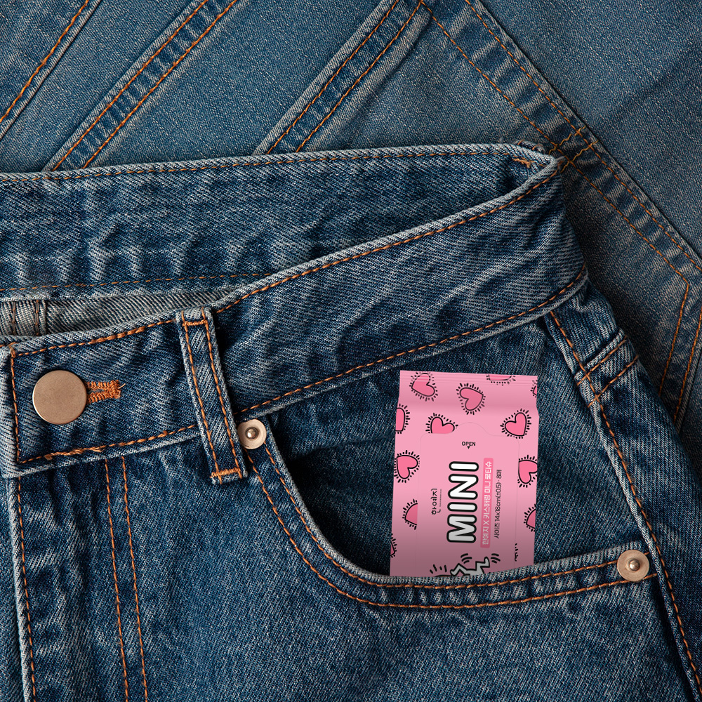 한예지 키스해링 미니물티슈 8매 8입 4팩(총 32개)