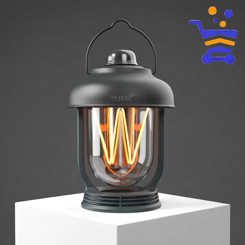 번개표 감성 LED 캠핑 랜턴 충전식 휴대용 스탠드 걸이 램프 차박 텐트 캠핑 실내등 조명