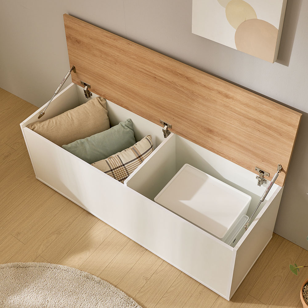 장인가구 밀튼 현관 벤치 멀티 장난감 거실 다용도 수납 소파 1200