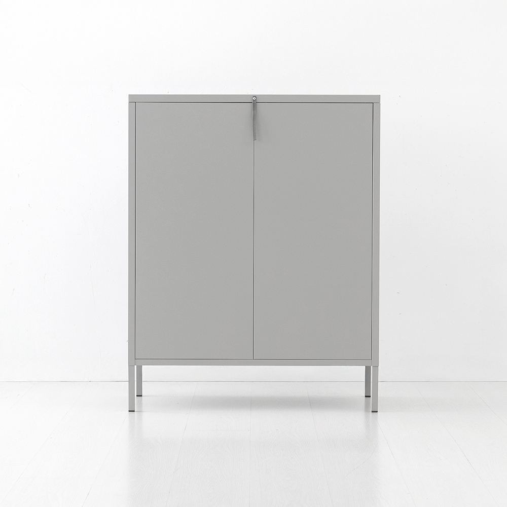 MKB 캐비넷 모던세로중 2문 수납장 8001015 80x40x102, 3단, 화이트 4893.3480