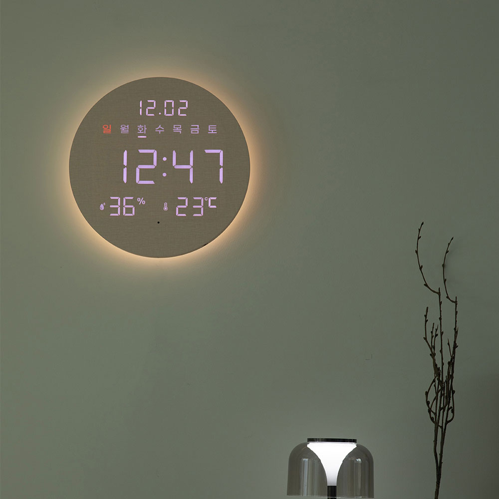 오아 데이클락 LED 벽시계 온습도 무소음 디지털 벽걸이 시계 거실 사무실 인테리어