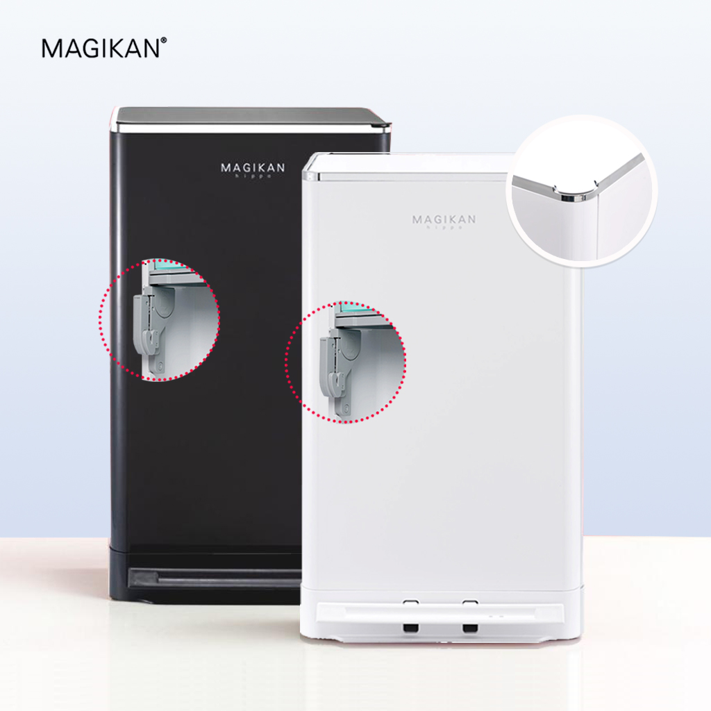 매직캔 오토실링 크롬히포II 21L-MH250WCRA 듀얼 오픈시스템 기본리필 속뚜껑 장착 제품 이미지