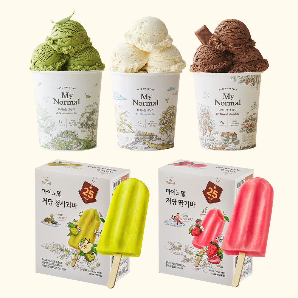 마이노멀 저당 파인트 아이스크림 과일 아이스바 3개 이상 골라담기 - 상품 이미지