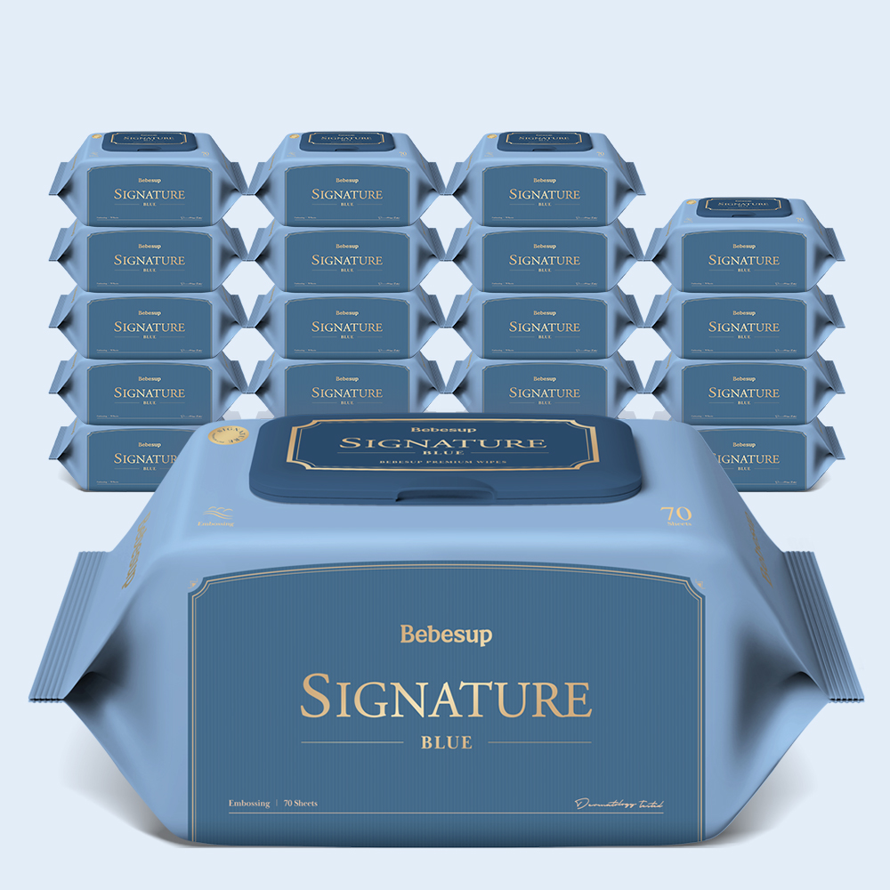베베숲 아기물티슈 시그니처 블루 캡형 70매, 20개