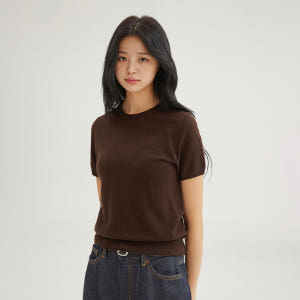 [N배송][메리노울블렌드] 스파오 여성 라운드넥 반팔 니트 SPKWG23... 착용 후기 | 사이즈/핏 총정리 - 상품 이미지 1
