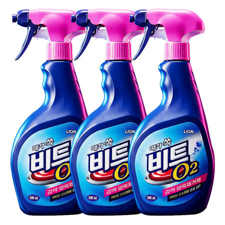 라이온코리아 비트 O2 스프레이 강력 얼룩제거제 500ml 3개