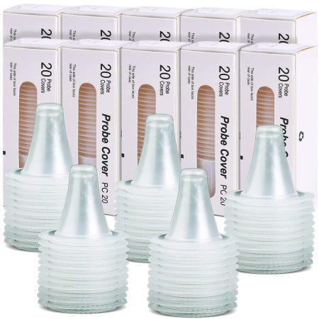 500개 귀 체온계 프로브 커버 리필 캡 렌즈 필터 브라운 체온계와 호환되는 IRT 6520 IRT6020 IRT6500 시리즈용 BPA 프리 일회용 디지털 200