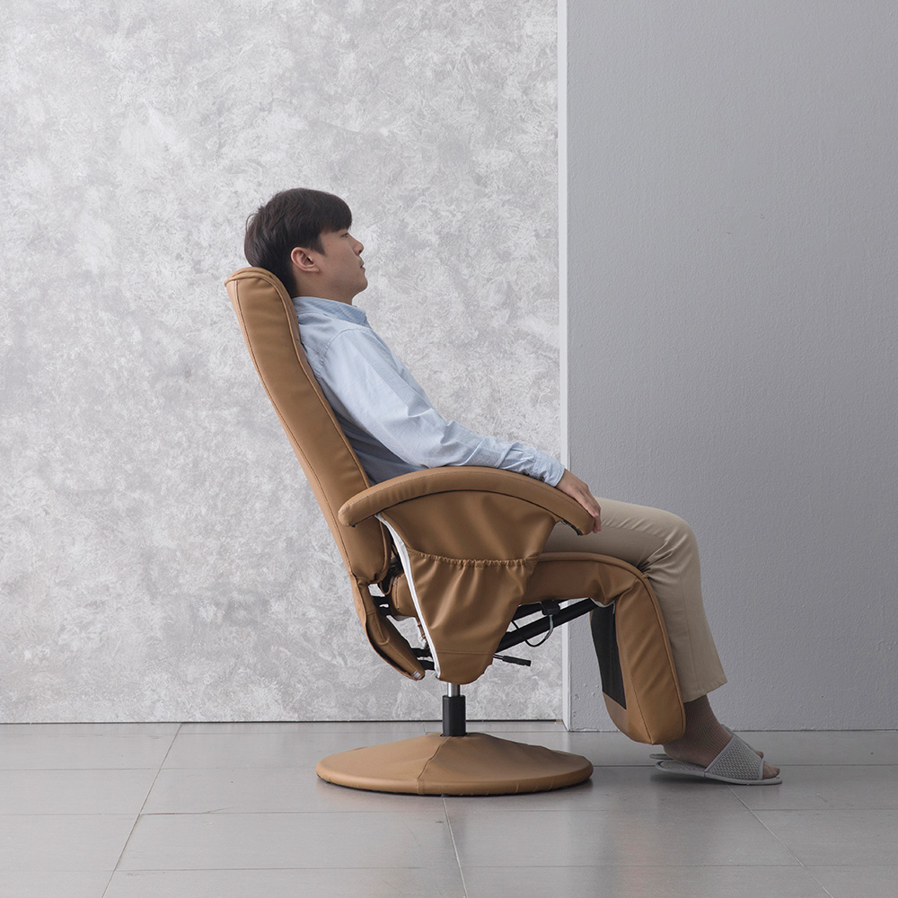 장인가구 밀라노 1인용 리클라이너 소파 브라운