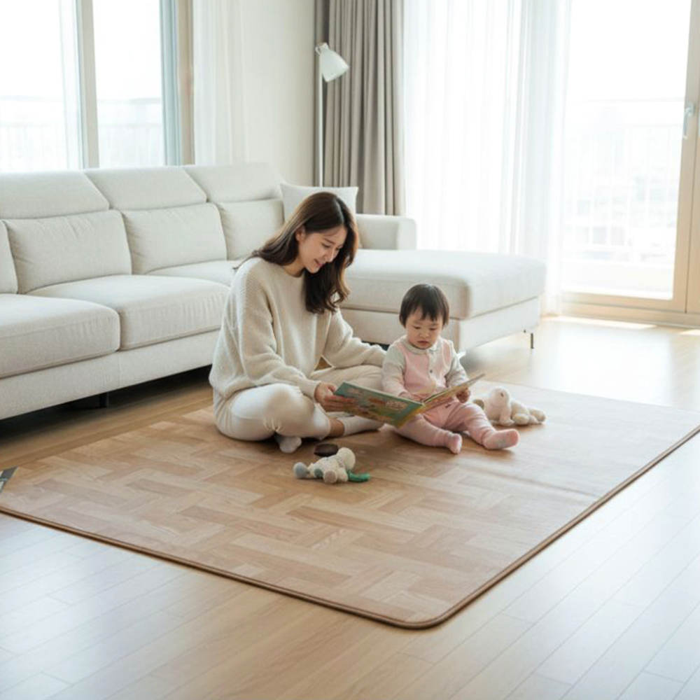 3H 한일온열기 체크마루 183cmx150cm 1인용 그래핀 탄소 카본 전자파안심 EMF 거실 카페트 전기장판