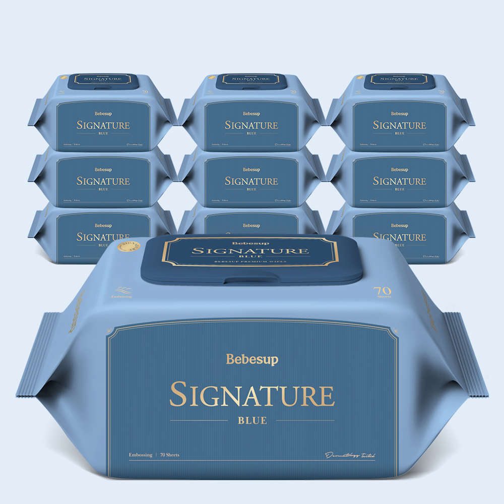 베베숲 아기물티슈 시그니처 블루 캡형 70매, 10개