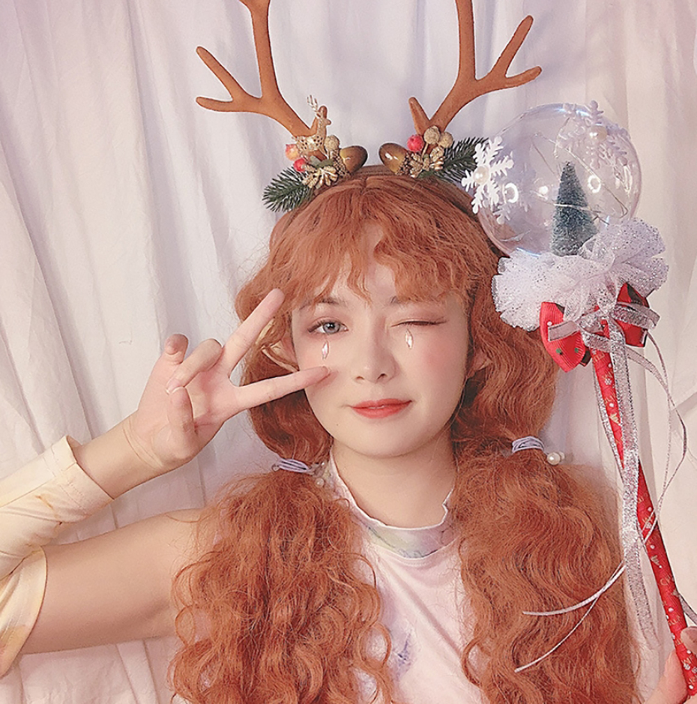 루돌프 사슴 뿔 동물 캐릭터 머리띠 [놀이공원 파티 크리스마스 이벤트 귀여운 인싸 사슴뿔 헤어밴드] - 상품 이미지