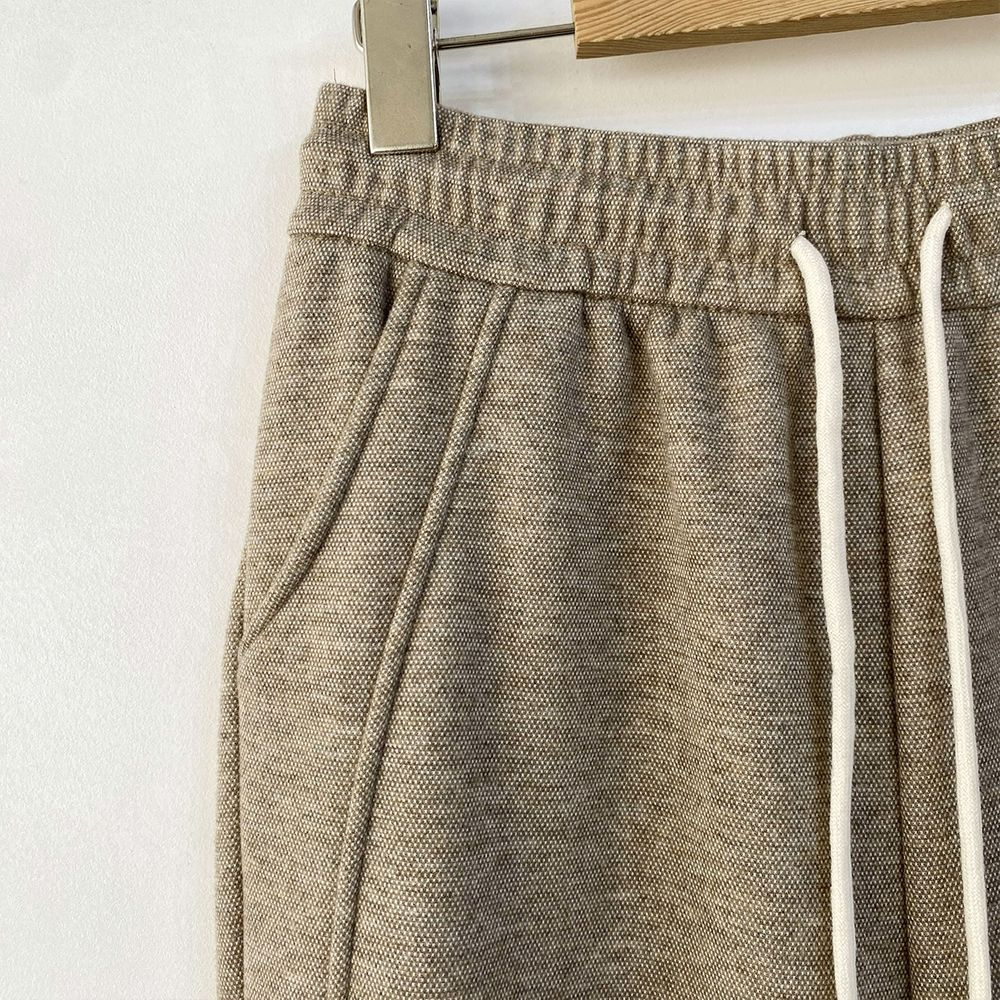 소프트 양털기모 절개 세미와이드 밴딩팬츠 여성 겨울 통팬츠 스판 - 상세 이미지 4