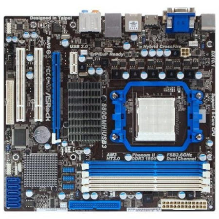 [해외]ASRock 소켓 AM3/AMD 880G/ATI Hybrid CrossFireX/USB 3.0/A&V&GbE/MATX 마더보드 880GMH/USB3