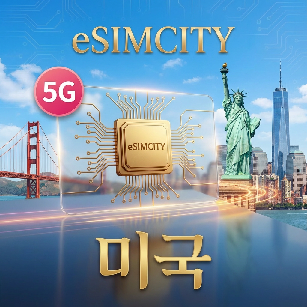 [즉시발송] 미국 이심 5G eSIM 3일 5일 7일 10일 무제한 500MG 1GB 2GB 3GB 5GB 미국전체 하와이 뉴욕 e심 구매후 즉시발송 - 상품 이미지