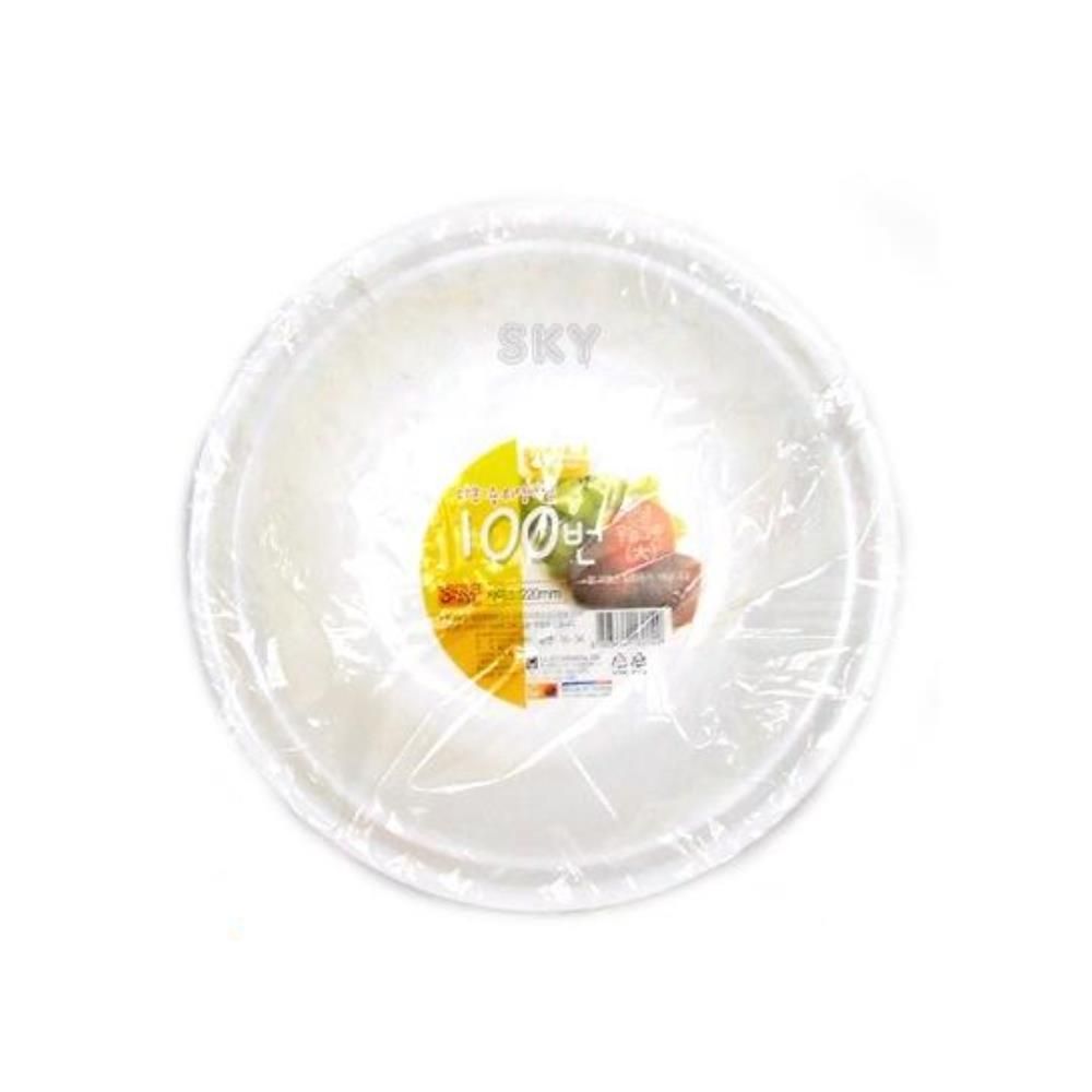 화이트 다회용 우동그릇 3p 22x7cm 위생그릇 배달용기 - 상품 이미지