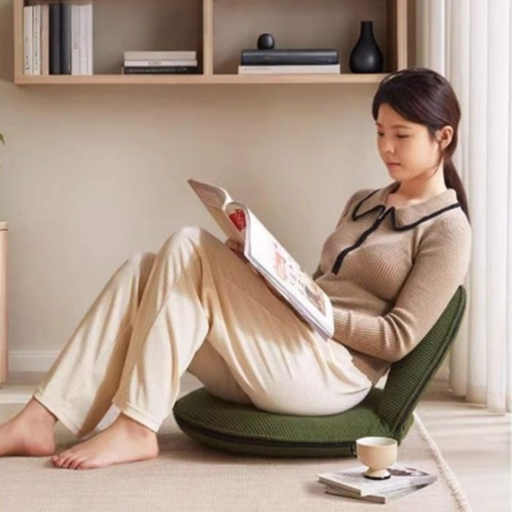 허리 편한 등받이 접이식 각도조절 쿠션 좌식의자 앉은뱅이 의자 - 메인 이미지