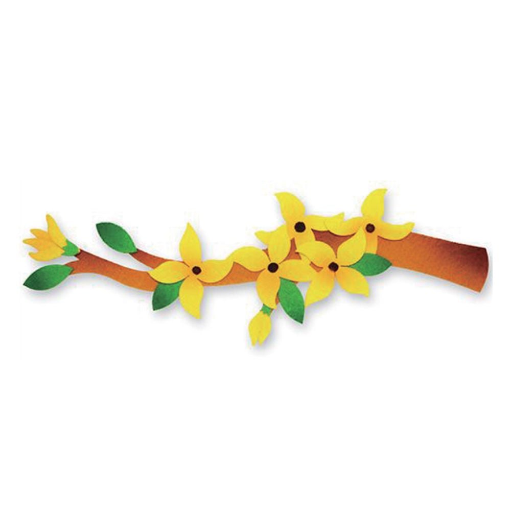 펠트 개나리가지 (40X13cm) 환경꾸미기재료 - 상품 이미지