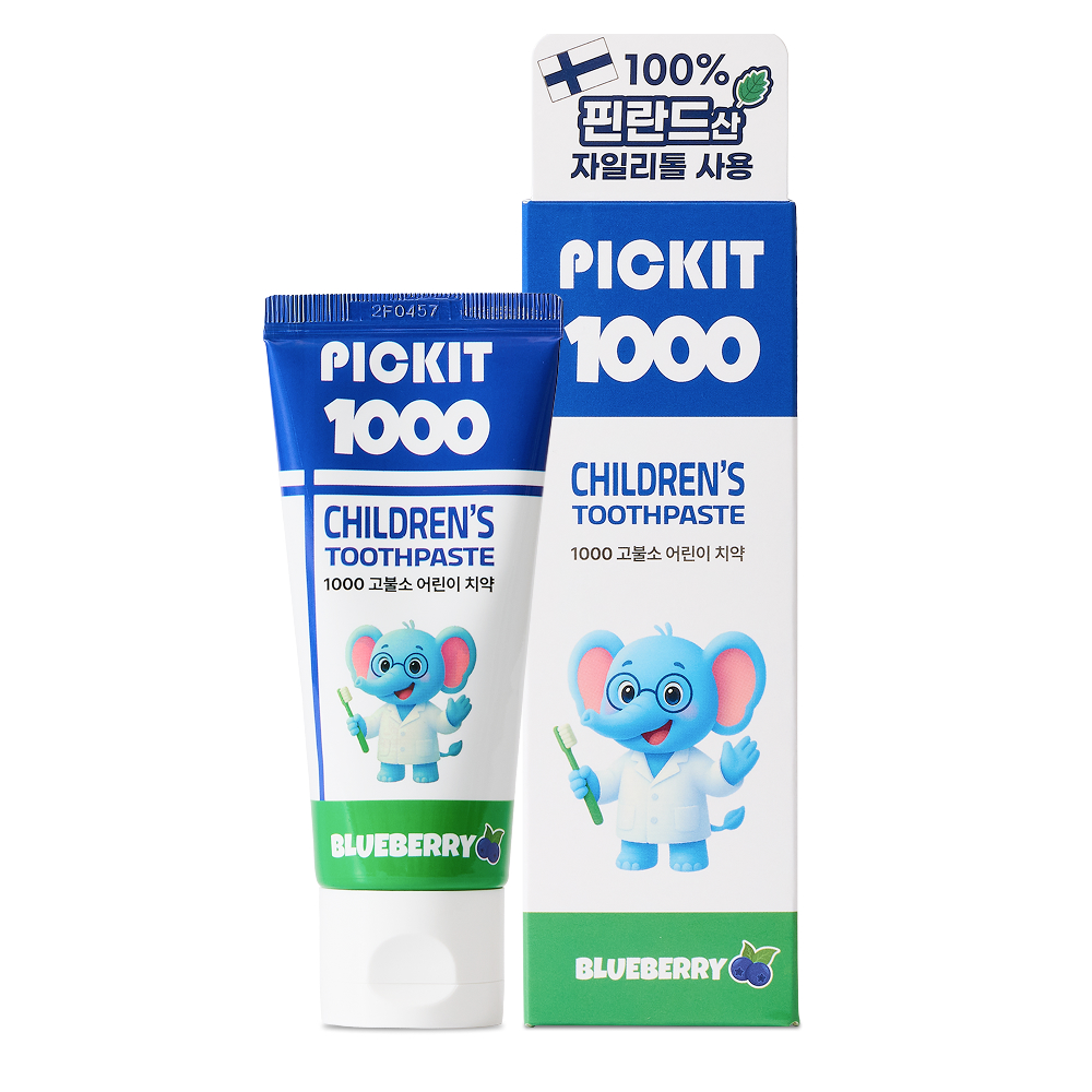 픽킷 중금속 안심 주니어 고불소 치약 키즈 어린이 아기 1450 불소 치약 60g 4개입 상품 이미지