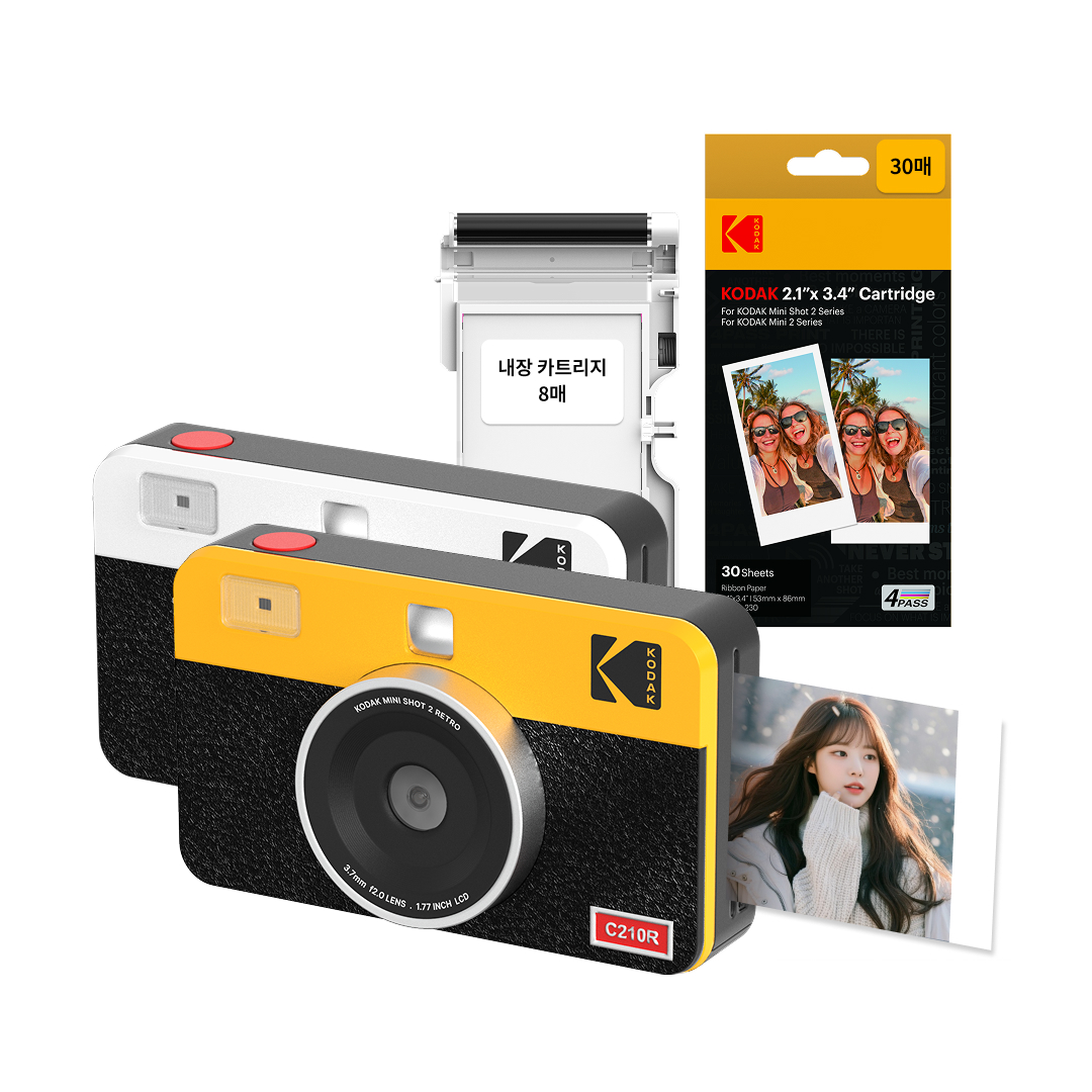 코닥 포토프린터 필름카메라 미니샷 2 레트로 + 카트리지 38매 번들 C210R 제품 이미지