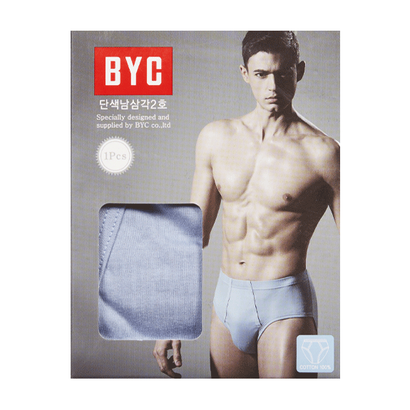 비와이씨 BYC 면100 단색 맥시 남삼각 1매입 byt2100 - 메인 이미지