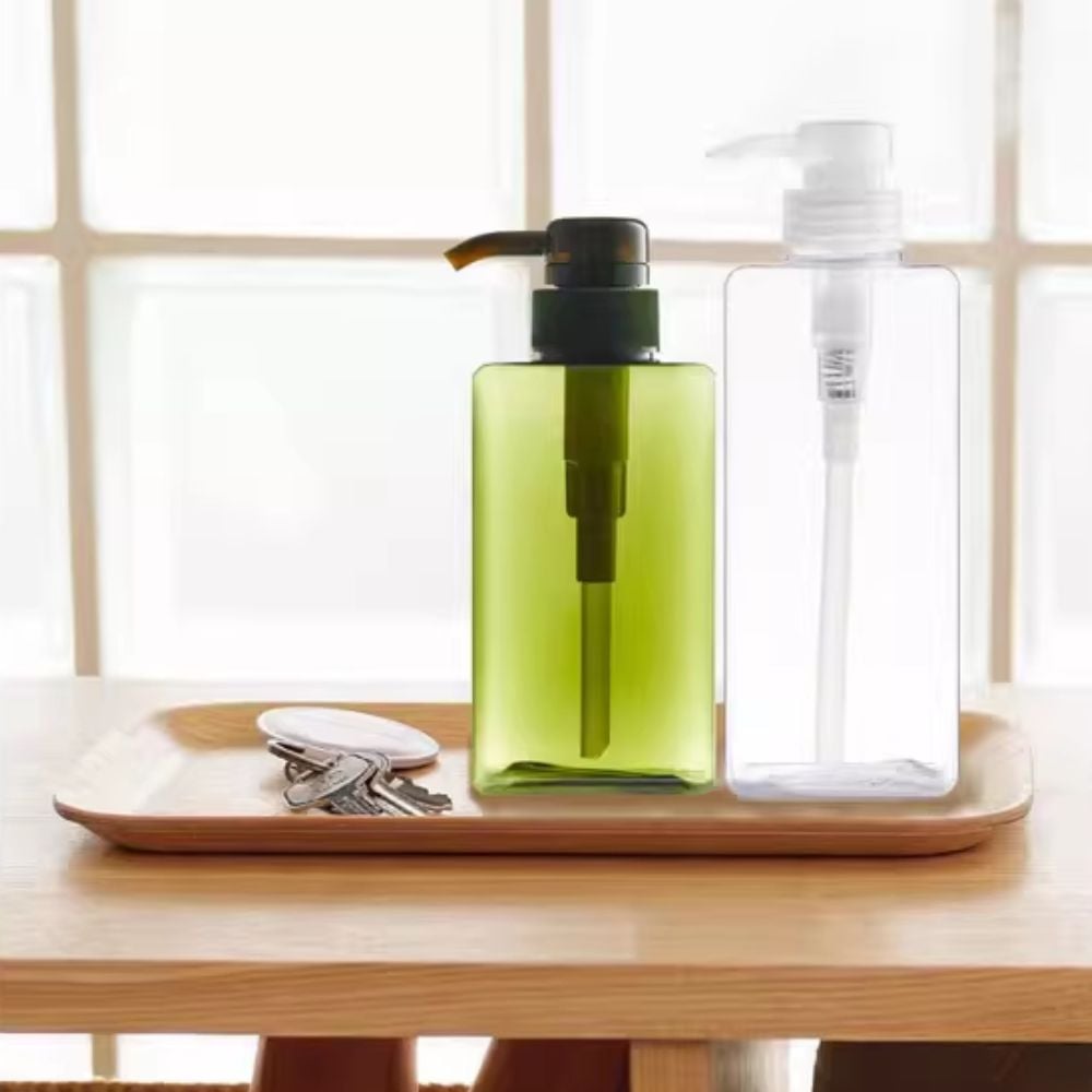 펌핑 공병 450ml 로션 샴푸 호텔 가정용 소분 용기 투명 - 상품 이미지