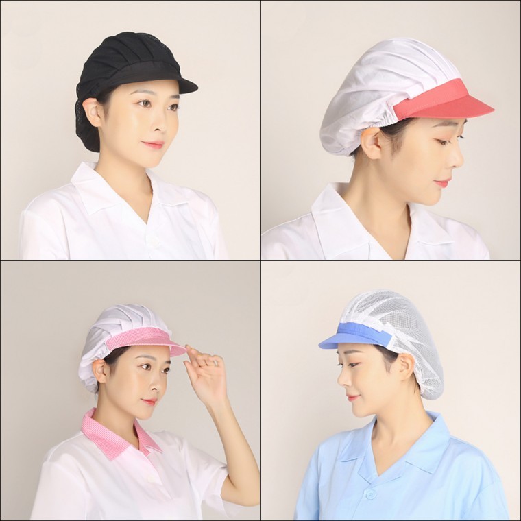 직영공장생산 단체 위생모자 위생모 망사 반망사 천모자 조리 주방 영양사 주방 작업공장모 - 상품 이미지