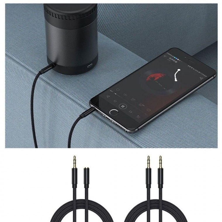 3.5mm 3극 오디오 케이블 암수 연장선 연결선 0.5m - 상품 이미지