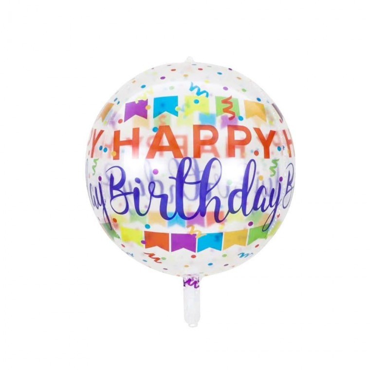 4D 원형 레터링 생일 투명입체풍선 - 메인 이미지
