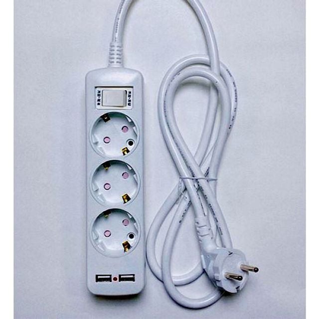 16A 멀티탭 3m 3구 차단 USB 과부하 멀티 안전커버 커 - 메인 이미지