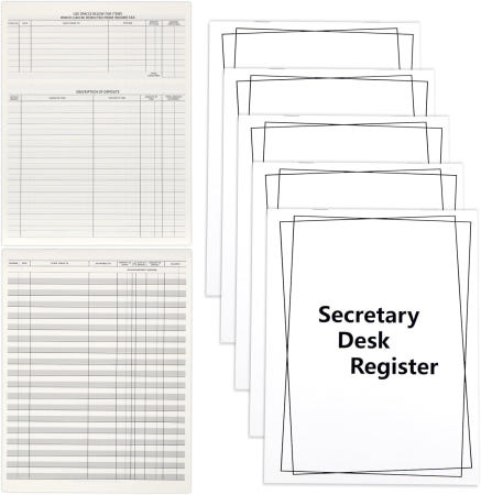 [해외]5가지 체크북 거래 등록부 6.4 8.25인치 비서 데스크북 체크 레지스터 데스크 오피스용 이그제큐티브 비즈니스 등록 8.5 9.25inch 1