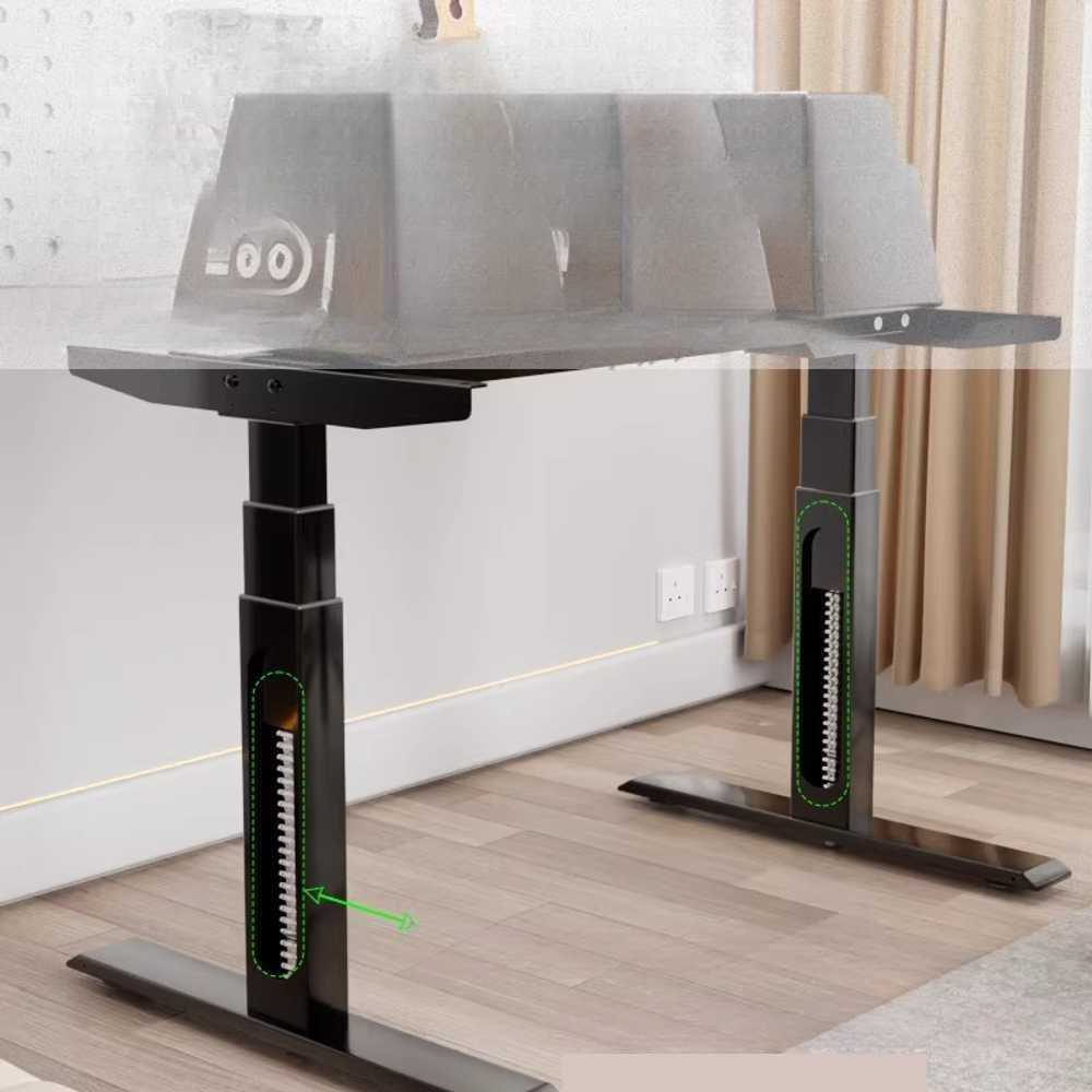 전동 모션데스크프레임 높이조절 책상 베이스 사무용 58cm  싱글모터 블랙 - 상세 이미지 5