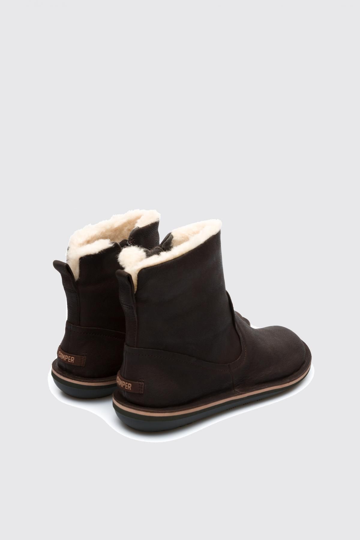 캠퍼 컴포트 가죽 여성 앵클부츠 Beetle K400292-004 BROWN - 상세 이미지 3