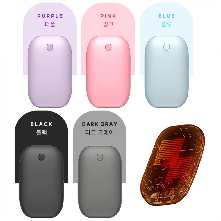 스피디 휴대용 손난로 보조배터리 5200mAh 파우치 포함 양면 발열 3단계 온도조절 보호회로 - 상품 이미지