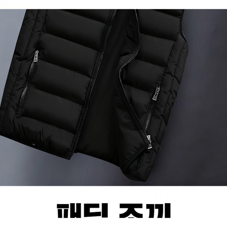 따뜻한 겨울 초경량 패딩조끼 캐주얼 조끼 퀄팅 보온 - 상품 이미지