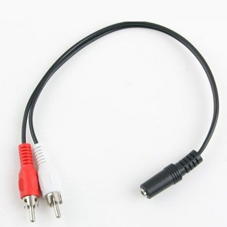 스테레오 젠더 Y형 (3.5 F RCA Mx2) 25cm 음향 케이블 - 상품 이미지